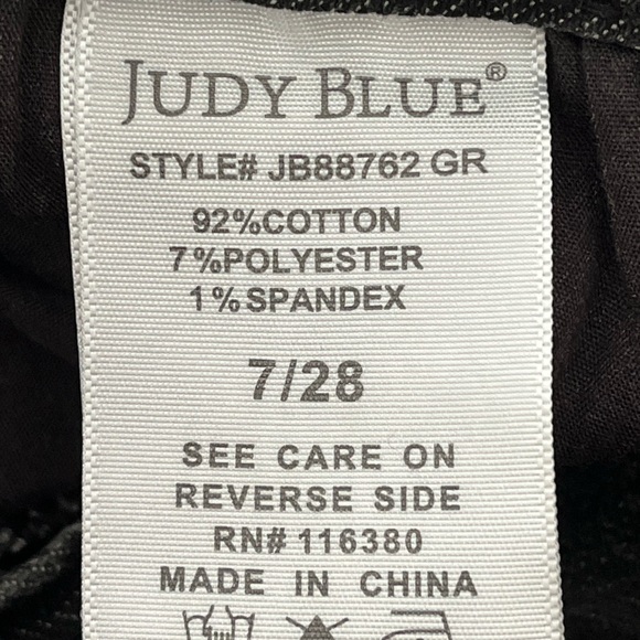 Judy Blue Knoxville High Rise Wide Leg Crop GrayBlack Jeans Released Hem JB88762 - Picture 5 of 15